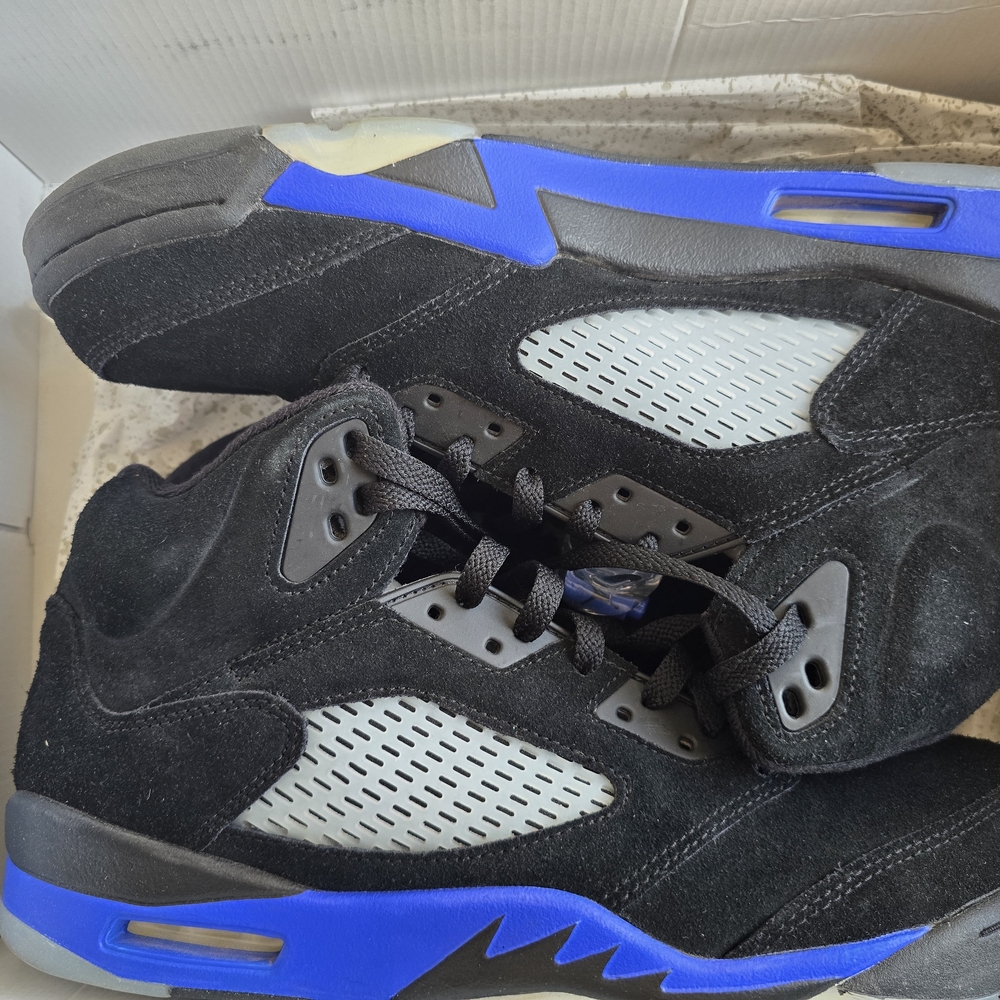 Jordan Black and Blue Sneakers with Suede Upper
